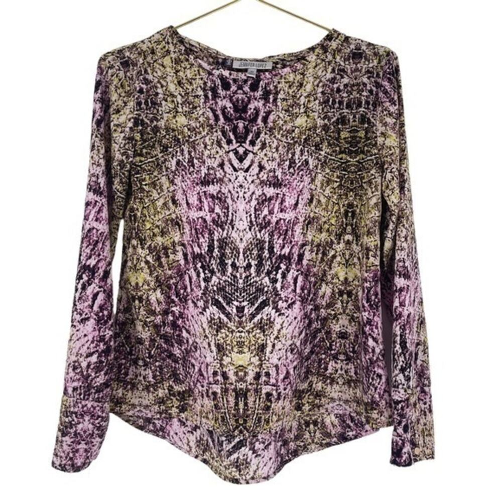 XS Jennifer Lopez SnakeSkin Print Tunic Blouse JLO